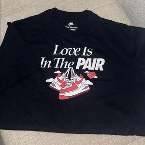 Nike Black Tee with Red and White Sneaker Graphic
